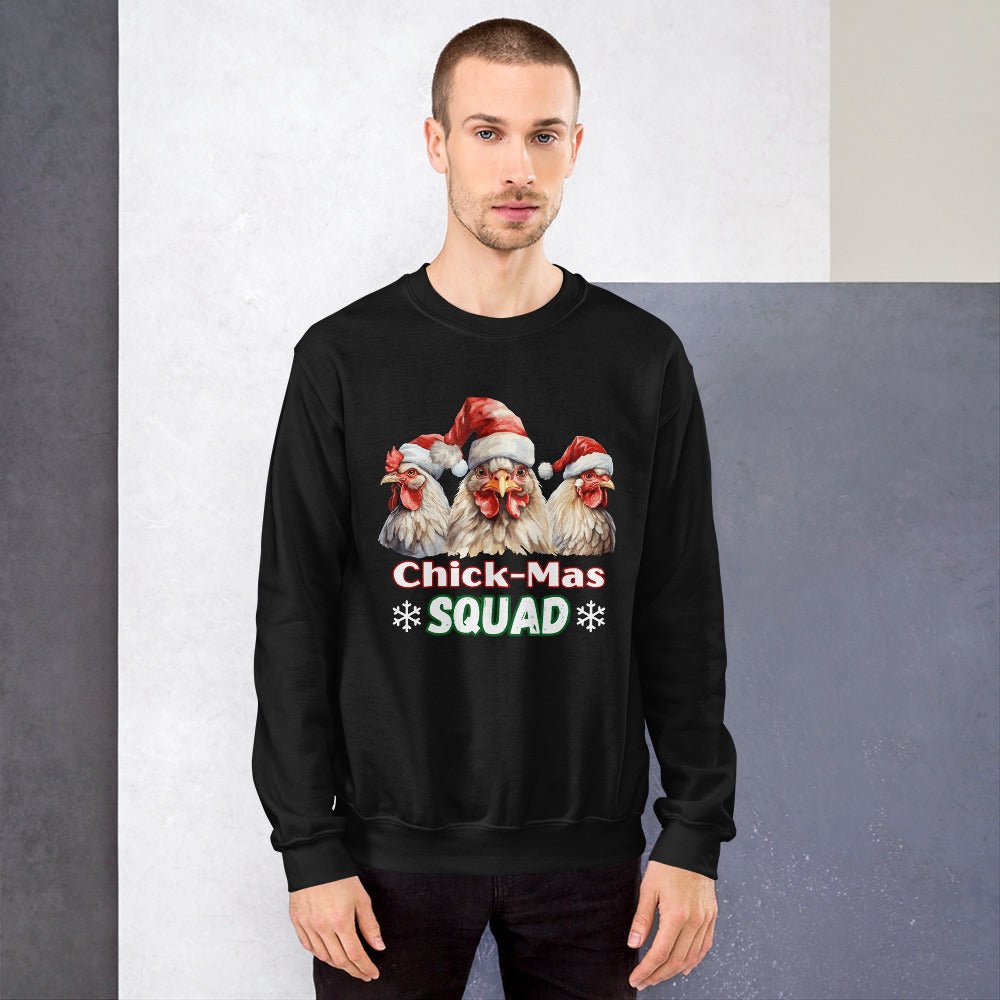 Christmas Chicken Squad Pullover - High Quality Festive Family Unisex Sweatshirt, Gift for Chicken Lovers, Matching Holiday Sweater - Everything Pixel