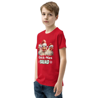 Christmas Chicken Squad T-Shirt - High Quality Festive Family Teenager T-Shirt, Gift for Chicken Lovers, Matching Holiday Tees, Youth Shirt - Everything Pixel