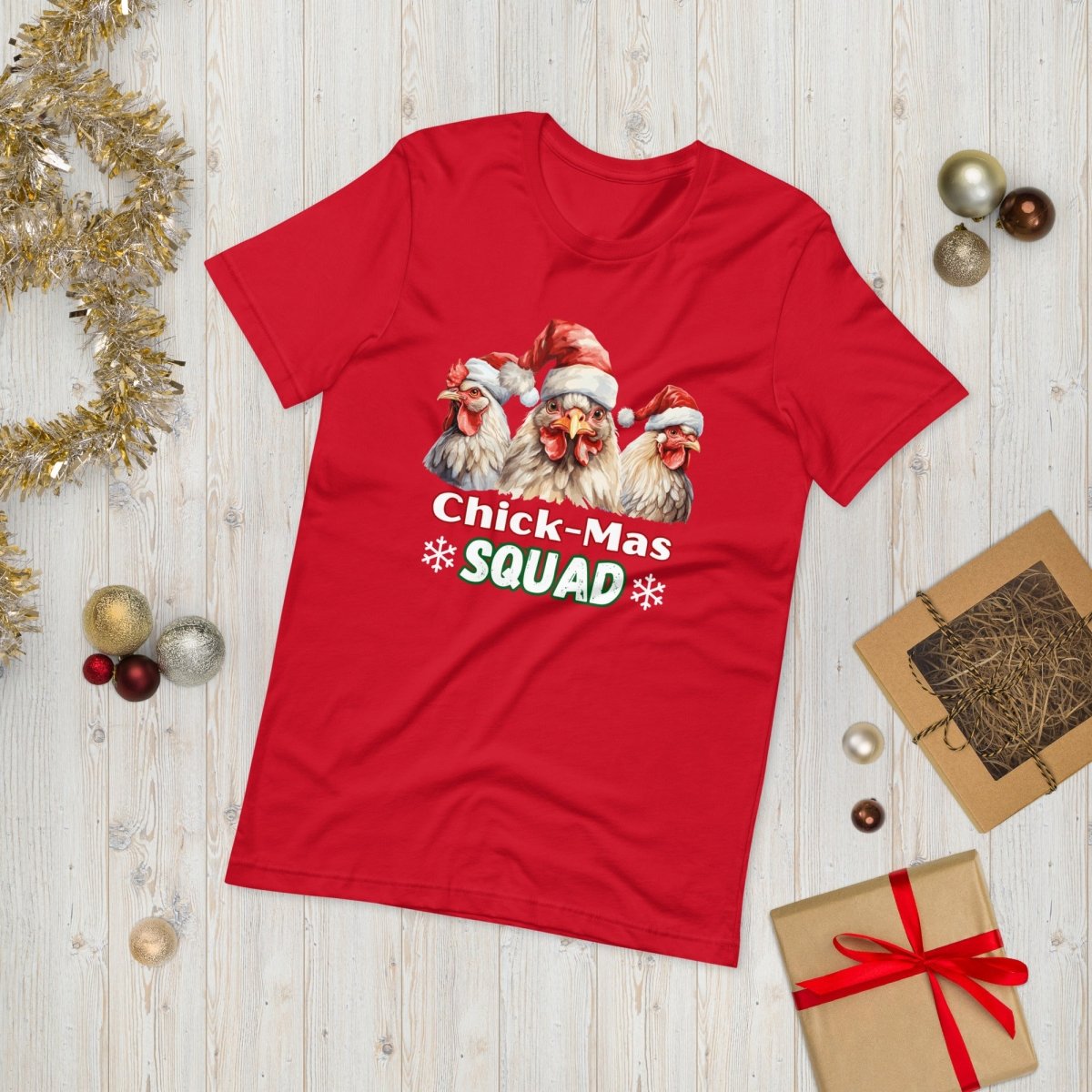 Christmas Chicken Squad T-Shirt - High Quality Festive Family Unisex T-Shirts, Gift for Chicken Lovers, Matching Holiday Tees - Everything Pixel