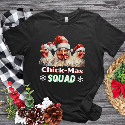 Christmas Chicken Squad T-Shirt - High Quality Festive Family Unisex T-Shirts, Gift for Chicken Lovers, Matching Holiday Tees - Everything Pixel