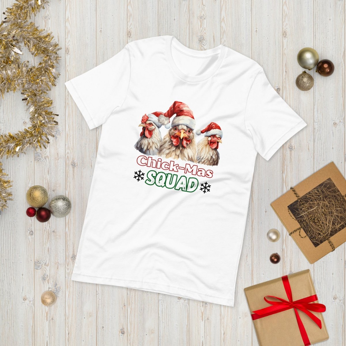 Christmas Chicken Squad T-Shirt - High Quality Festive Family Unisex T-Shirts, Gift for Chicken Lovers, Matching Holiday Tees - Everything Pixel