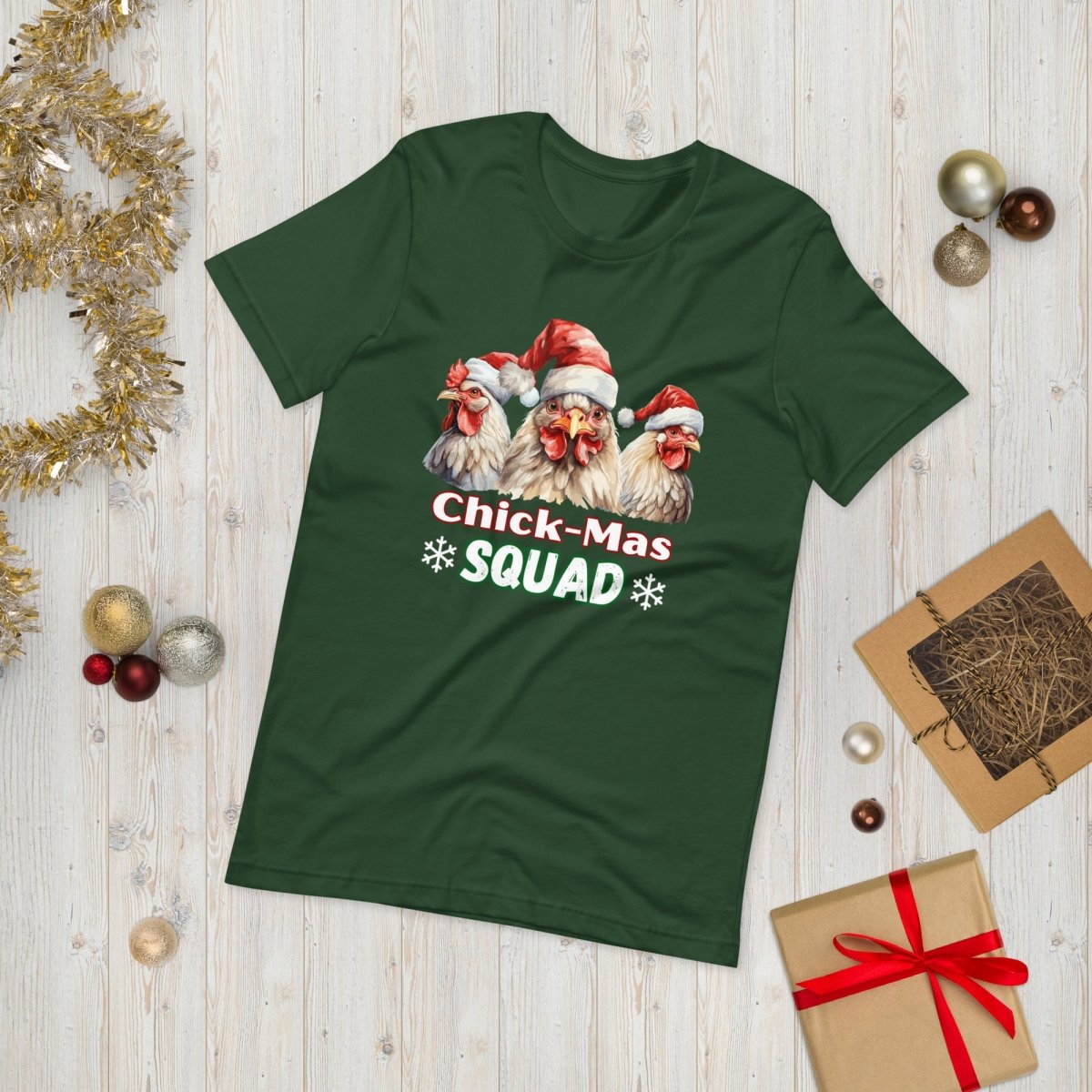 Christmas Chicken Squad T-Shirt - High Quality Festive Family Unisex T-Shirts, Gift for Chicken Lovers, Matching Holiday Tees - Everything Pixel