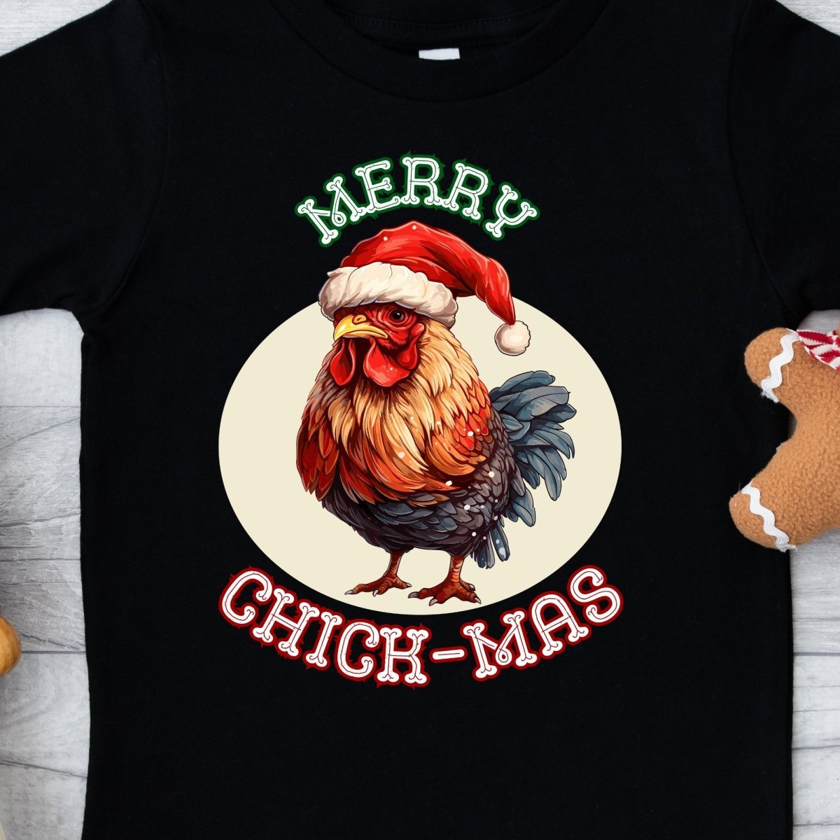 Christmas Chicken T-Shirt - High Quality Festive Children T-Shirt, Gift for Chicken Lovers, Funny Farm Animal Toddler Xmas Shirt - Everything Pixel
