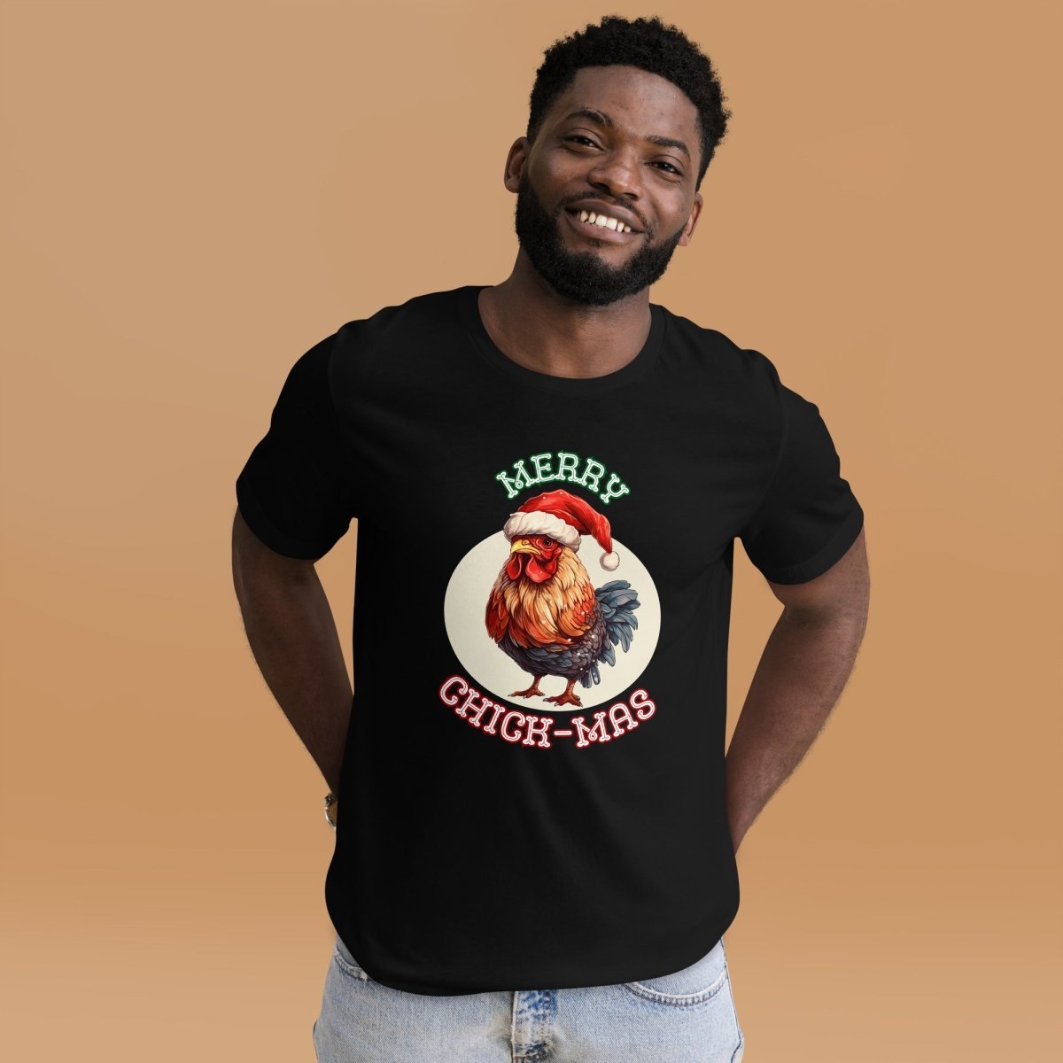 Christmas Chicken T-Shirt - High Quality Festive Unisex T-Shirt, Gift for Him, Gift for Chicken Lovers, Funny Farm Animal Xmas Shirt - Everything Pixel