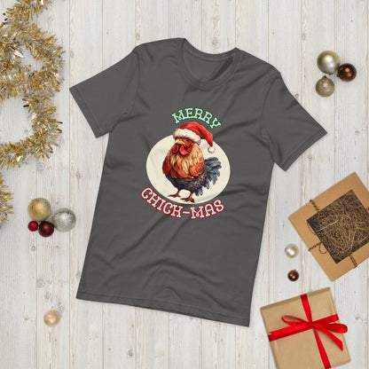 Christmas Chicken T-Shirt - High Quality Festive Unisex T-Shirt, Gift for Him, Gift for Chicken Lovers, Funny Farm Animal Xmas Shirt - Everything Pixel