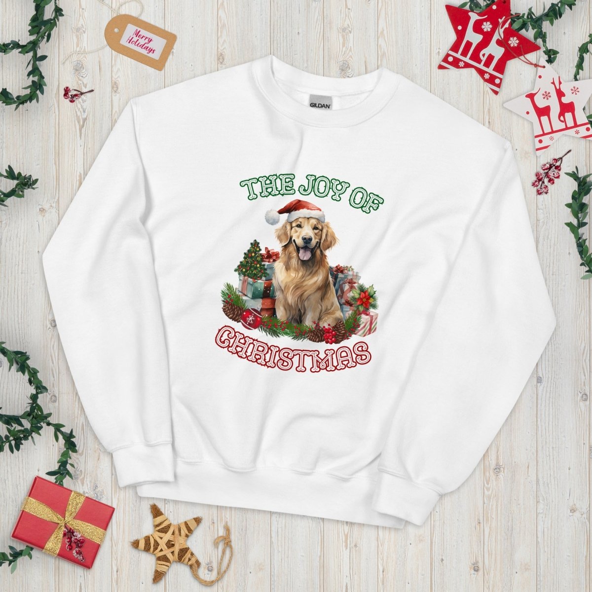 Christmas Golden Retriever Pullover - High Quality Festive Unisex Sweater, Gift for Golden Retriever Owner, Gift for Doglovers, Cute Xmas Dog - Everything Pixel