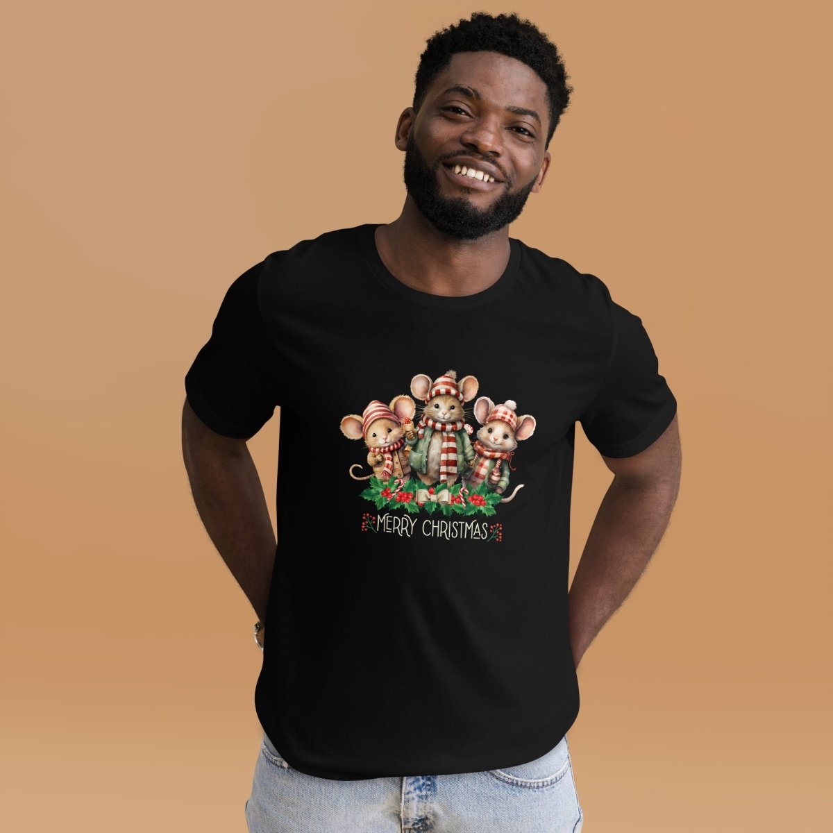 Christmas Mice T-Shirt - High Quality Festive Family Unisex T-Shirt, Family Reunion Tee, Holiday Shirt, Christmas Vacation Tee, Cute Mouse - Everything Pixel