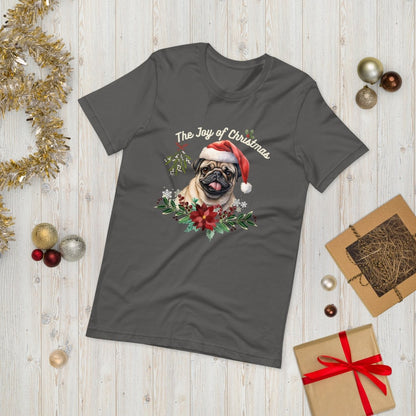 Christmas Pug T-Shirt - High Quality Festive Family Unisex T-Shirt, Gift for Her, Gift for Doglovers, Funny Xmas Shirt, Cute Xmas Dog Tee - Everything Pixel