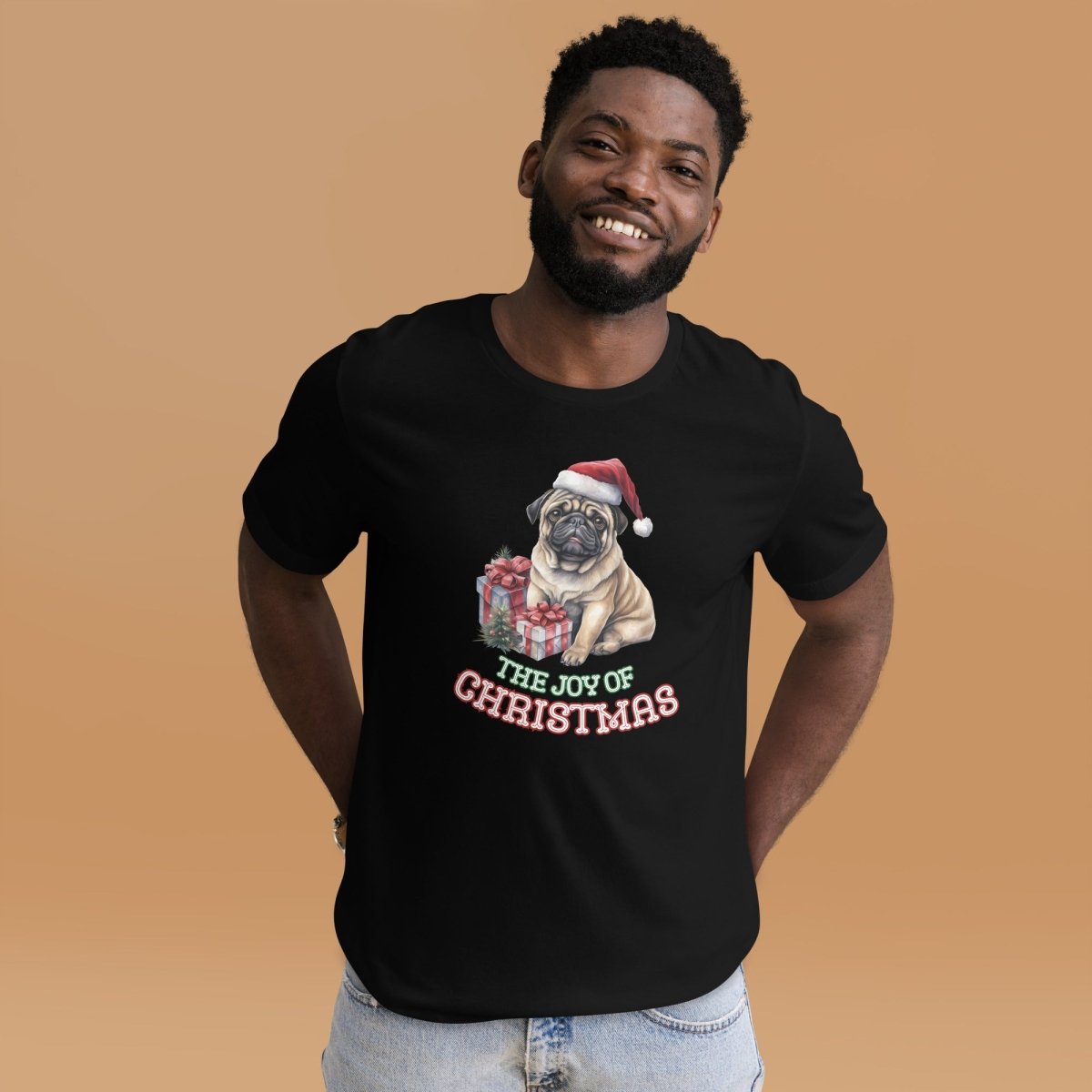 Christmas Pug T-Shirt - High Quality Festive Unisex T-Shirt, Gift for Her, Gift for Doglovers, Funny Xmas Shirt - Everything Pixel