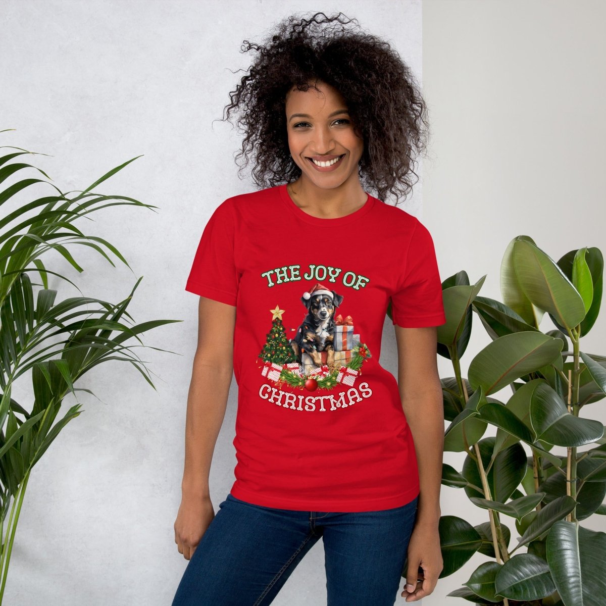 Christmas Shepherd Dog T-Shirt - High Quality Festive Unisex T-Shirt, Gift for Shepherd Owner, Gift for Doglovers, Cute Xmas Dog Tee - Everything Pixel