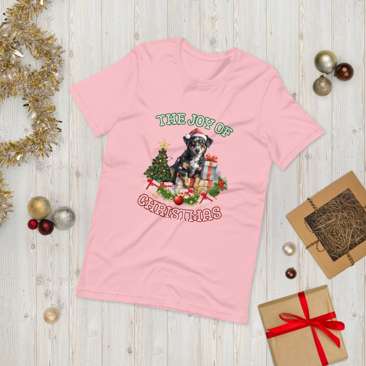Christmas Shepherd Dog T-Shirt - High Quality Festive Unisex T-Shirt, Gift for Shepherd Owner, Gift for Doglovers, Cute Xmas Dog Tee - Everything Pixel