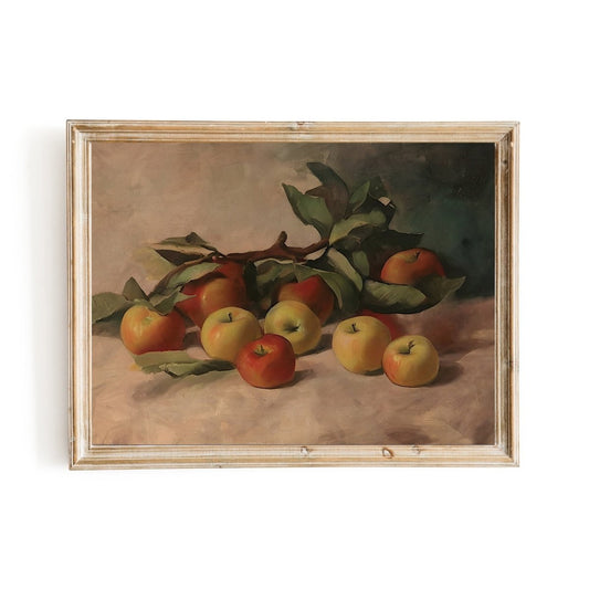 Country kitchen apples still life painting vintage farmhouse kitchen - Everything Pixel
