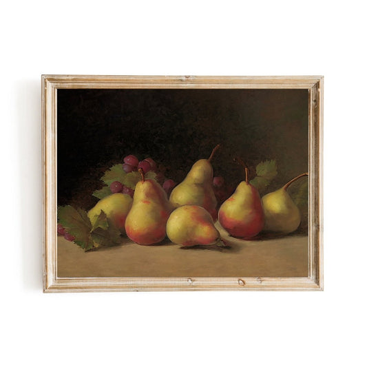 Country kitchen pears still life painting vintage farmhouse kitchen - Everything Pixel