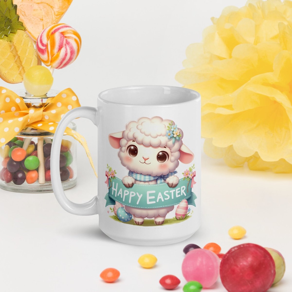 Cute Bunny Easter Mug Funny Gift for Her Happy Easter Coffee Mug Baby Chicken Spring Design Chicken Lover Gift Easter Gift - Everything Pixel