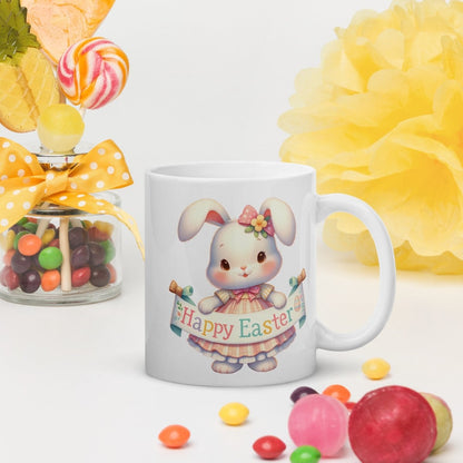 Cute Bunny Easter Mug Funny Gift for Her Happy Easter Coffee Mug Baby Chicken Spring Design Chicken Lover Gift Easter Gift - Everything Pixel