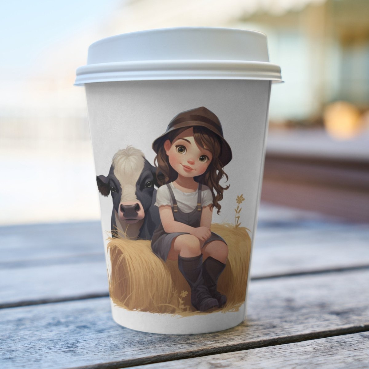 Cute Farmgirl with Baby Cow PNG Clip Art Bundle for Animal Lovers Sublimation Tumbler Card Making T-Shirt Nursery Art Farm Cow Scrapbook - Everything Pixel