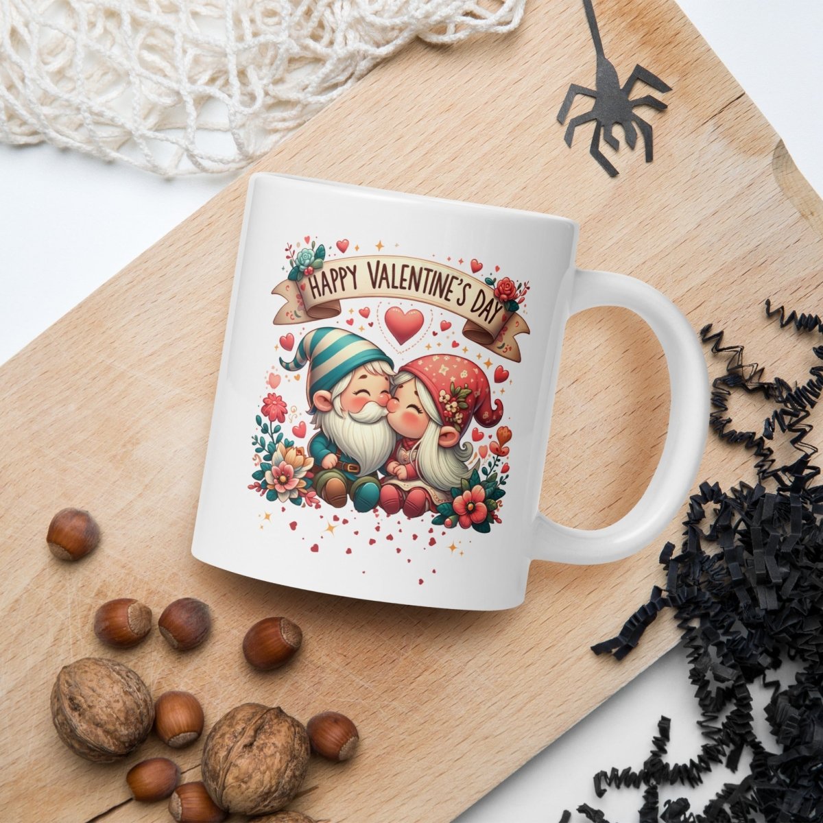 Cute Gnome Couple Mug Valentines Day Gnome Lovers Coffee Mug Gift for Couple Gift for Him and Her Cute Valentines Day Gift for Lovers - Everything Pixel