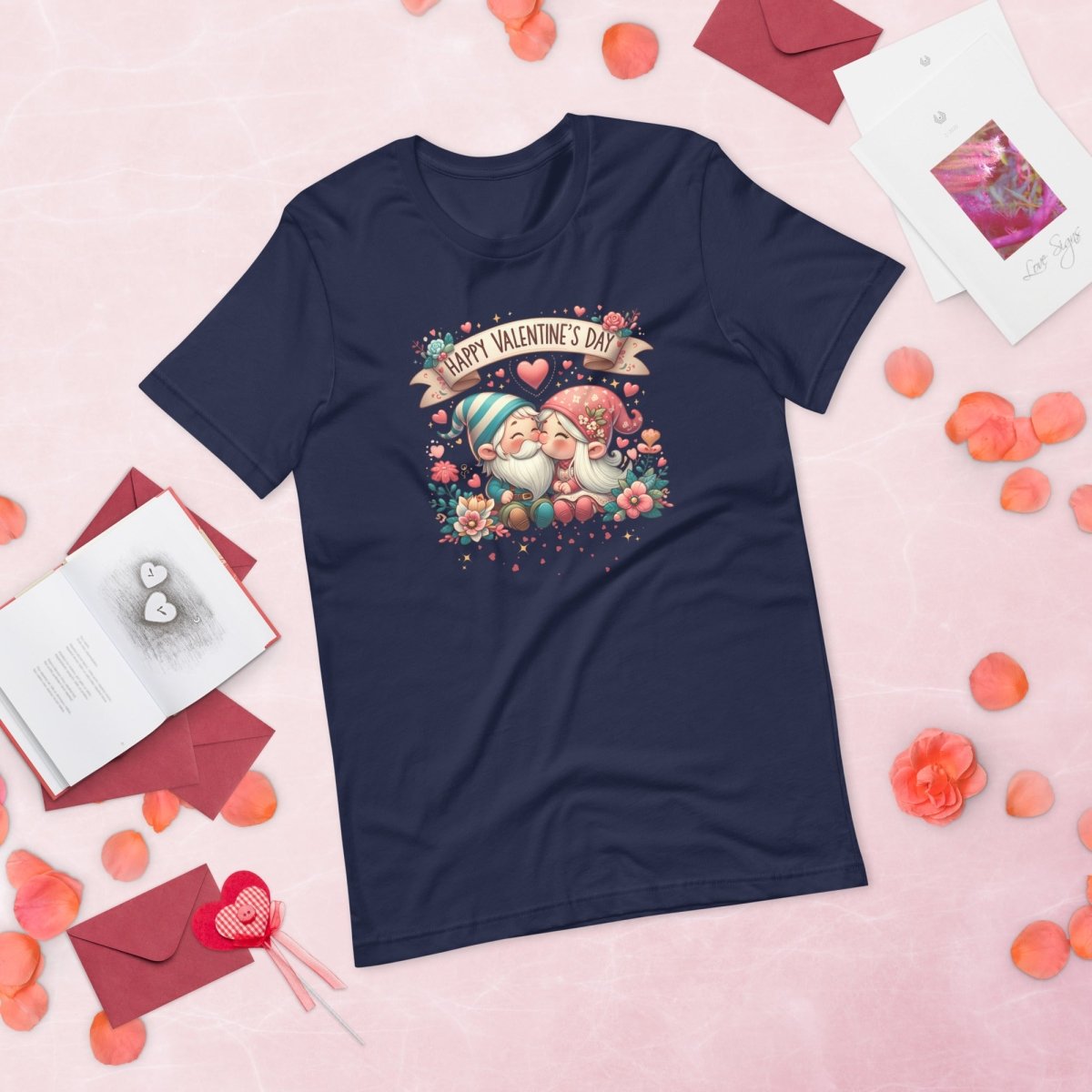 Cute Gnome Valentine T-Shirt High Quality Funny Valentines Day Shirt Love Gift for Her Love Tee Cute Couple Anniversary Shirt Gnomie Design - Everything Pixel