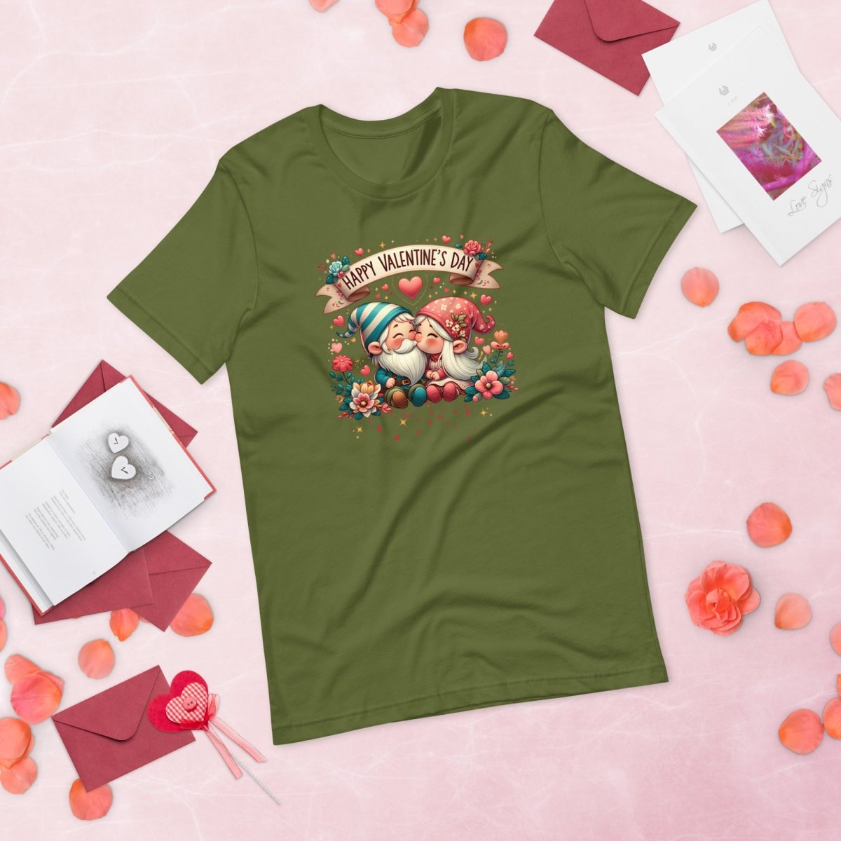 Cute Gnome Valentine T-Shirt High Quality Funny Valentines Day Shirt Love Gift for Her Love Tee Cute Couple Anniversary Shirt Gnomie Design - Everything Pixel