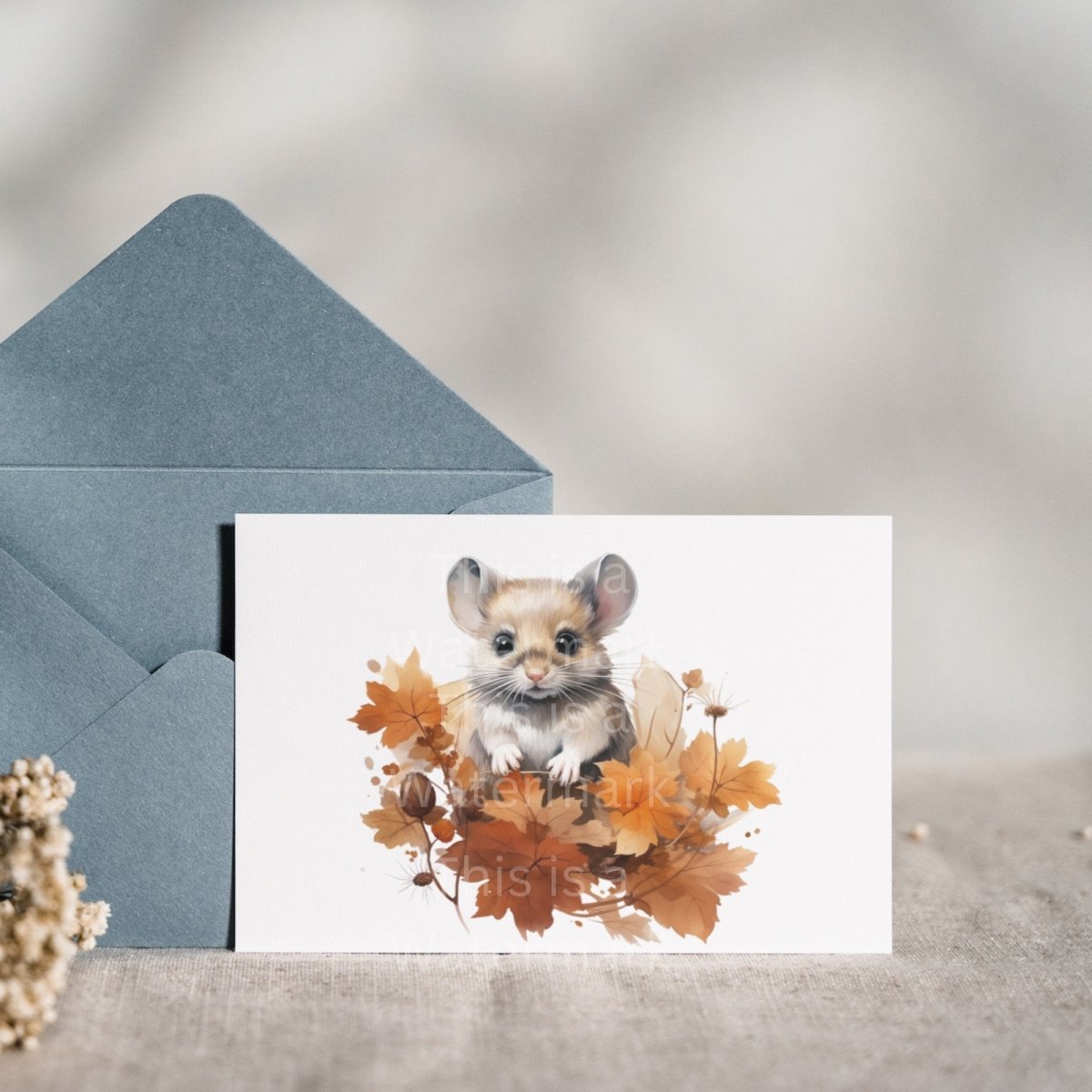 Cute Mouse in Autumn 7+7 PNG JPG Bundle Fall Animal Clipart Nursery Art Card Making Clip Art Digital Paper Craft Mouse Graphic Sublimation - Everything Pixel