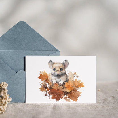 Cute Mouse in Autumn 7+7 PNG JPG Bundle Fall Animal Clipart Nursery Art Card Making Clip Art Digital Paper Craft Mouse Graphic Sublimation - Everything Pixel