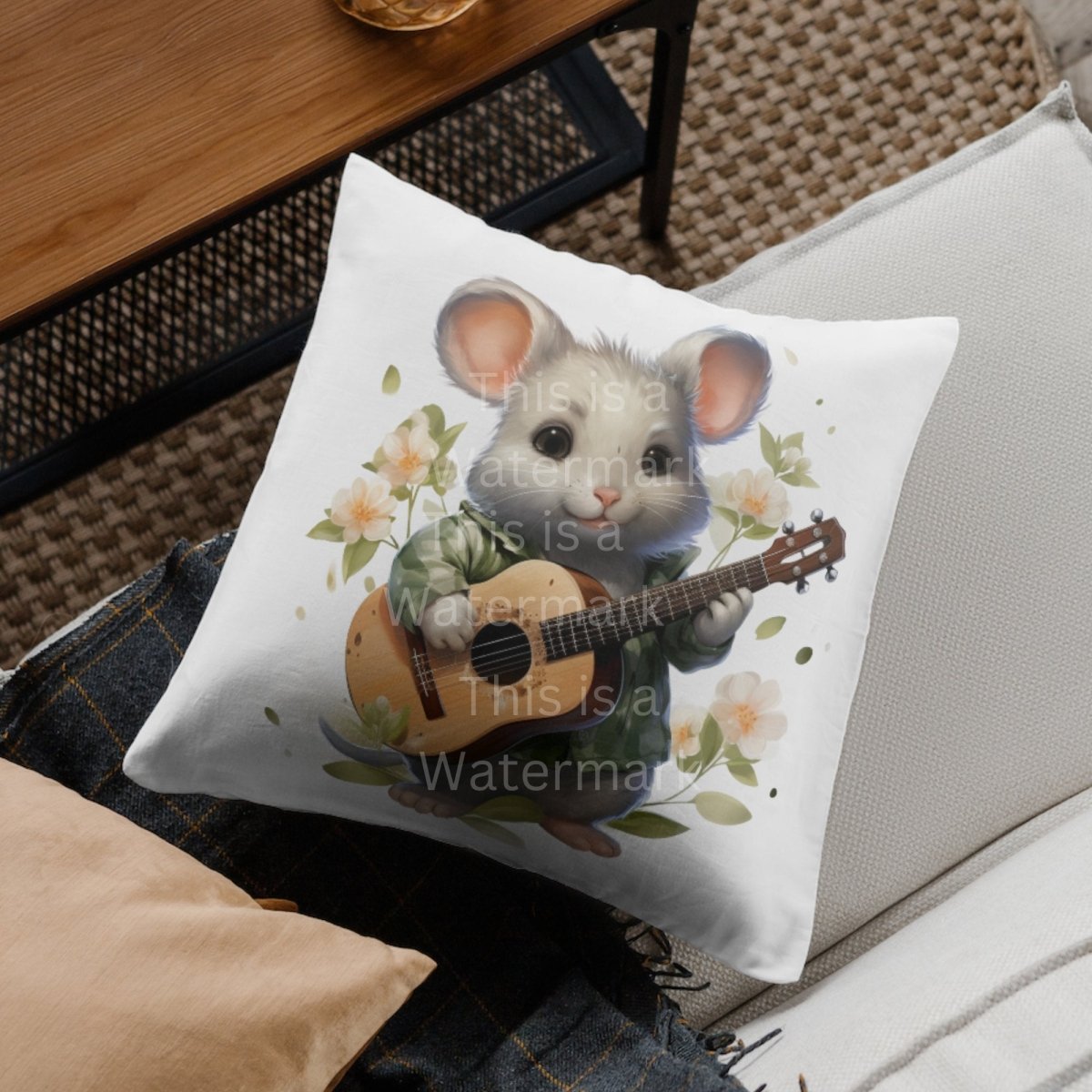 Cute Mouse playing Guitar 7+7 PNG JPG Bundle Musical Animal Clipart Nursery Art Card Making Clip Art Digital Paper Craft Mouse Graphic - Everything Pixel