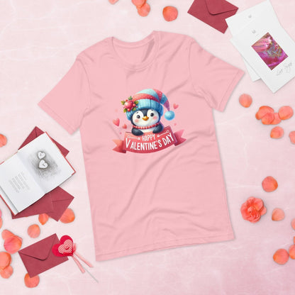 Cute Penguin Valentine T-Shirt High Quality Funny Valentines Day Shirt Love Gift for Her Love Tee Anniversary Shirt Valentines Celebration - Everything Pixel
