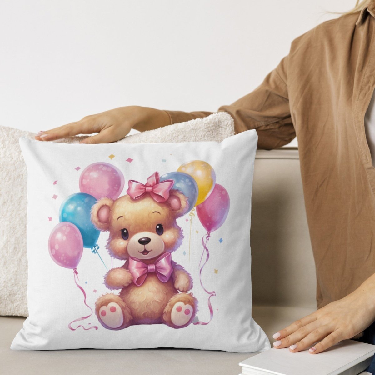 Cute Pink Teddy Bear with Balloons PNG Clip Art Bundle for Birthday Invitation Sublimation Tumbler Card Making T-Shirt Design Nursery Art - Everything Pixel