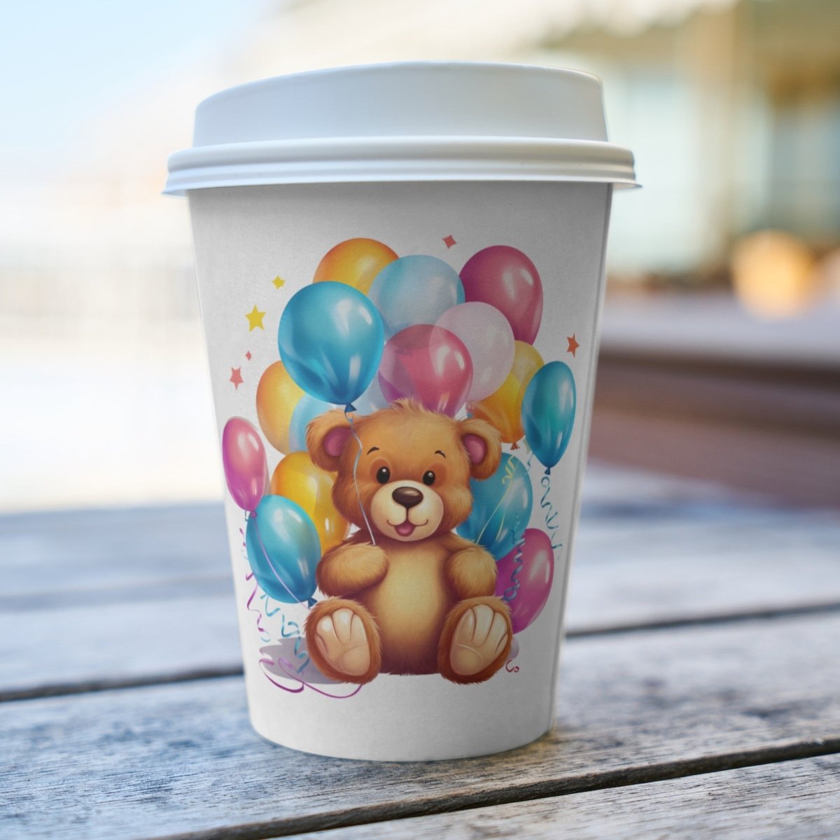 Cute Teddy Bear with Balloons PNG Clip Art Bundle for Birthday Invitation Baby Shower Sublimation Tumbler Card Making T-Shirt Nursery Art - Everything Pixel