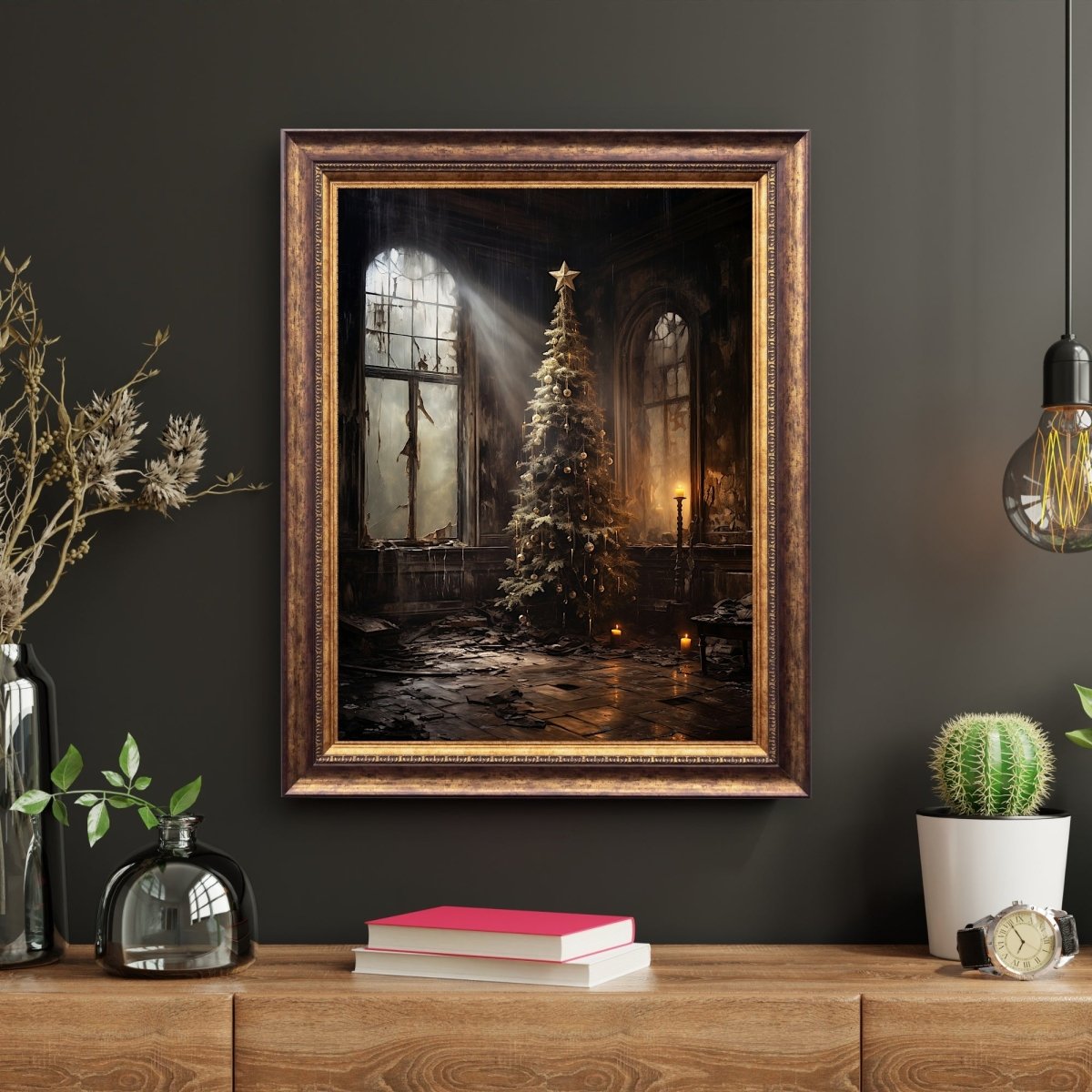 Christmas Tree in Abandoned Mansion - Gothic Wall Art Print