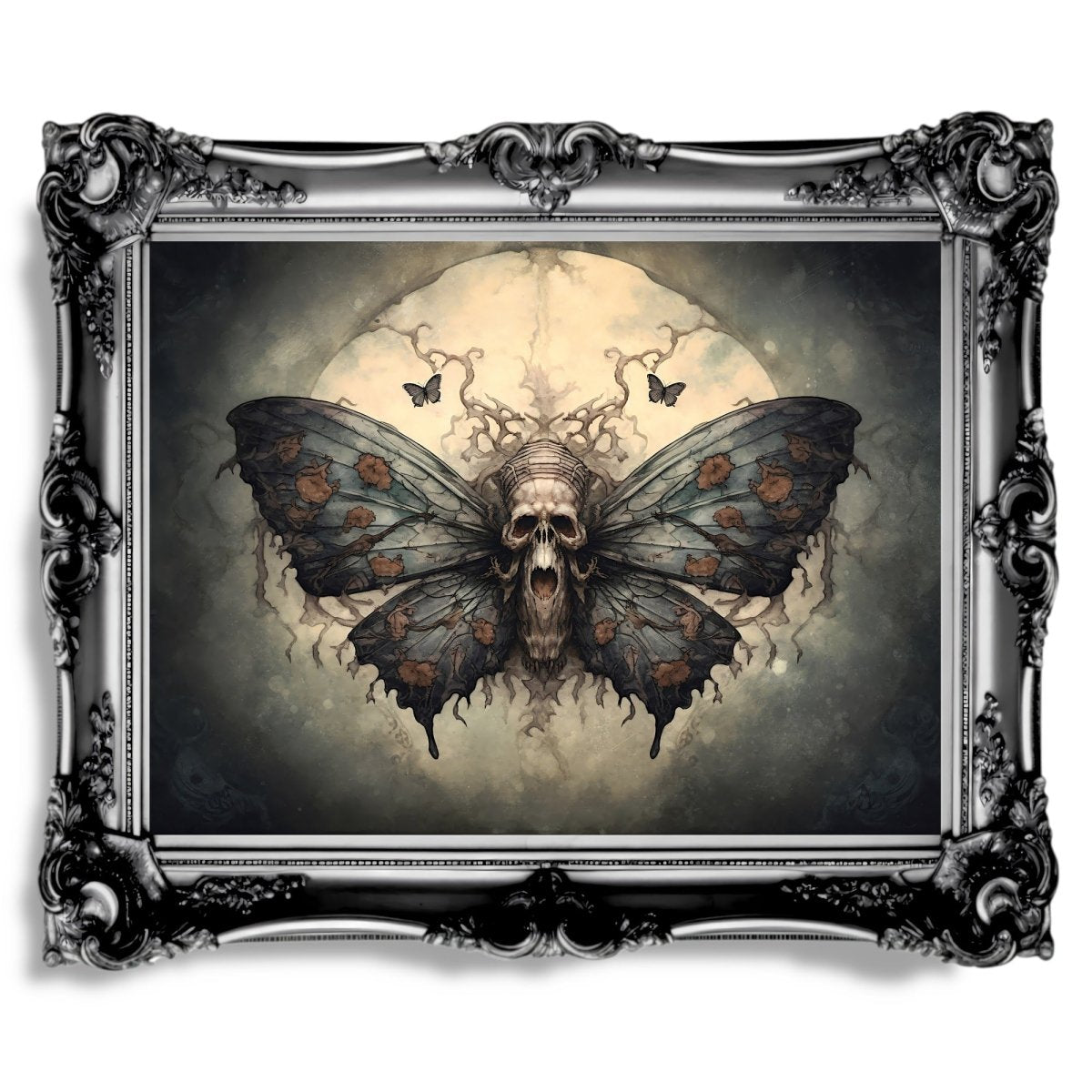 Death Head Moth Wall Art Dark Academia Art Witchy Goblincore - Paper Poster Print - Everything Pixel
