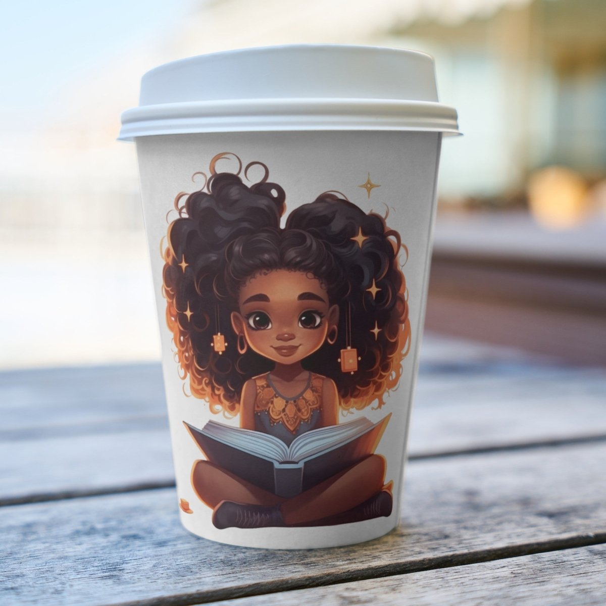 Dreamy Black Girl reading PNG Clip Art Bundle for Book Lovers Sublimation Tumbler Card Making T-Shirt Nursery Art Stack of Books Scrapbook - Everything Pixel