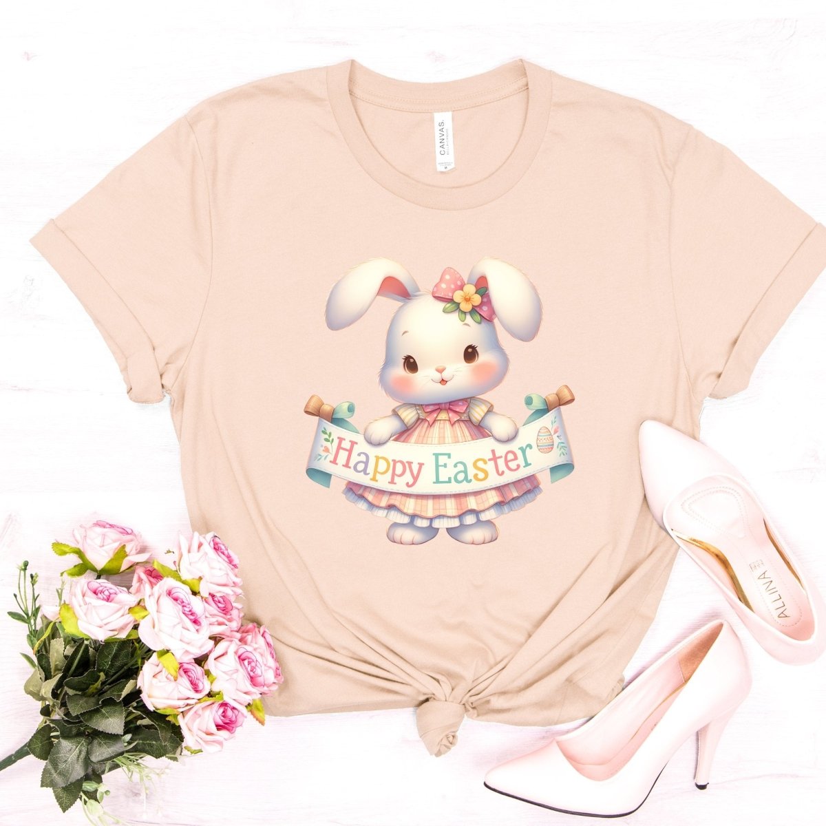 Easter Bunny T-Shirt High Quality Cute Easter Day Shirt Happy Easter Spring Celebration Tee Gift for Her Kids Easter Shirt Bunny Lover Gift - Everything Pixel