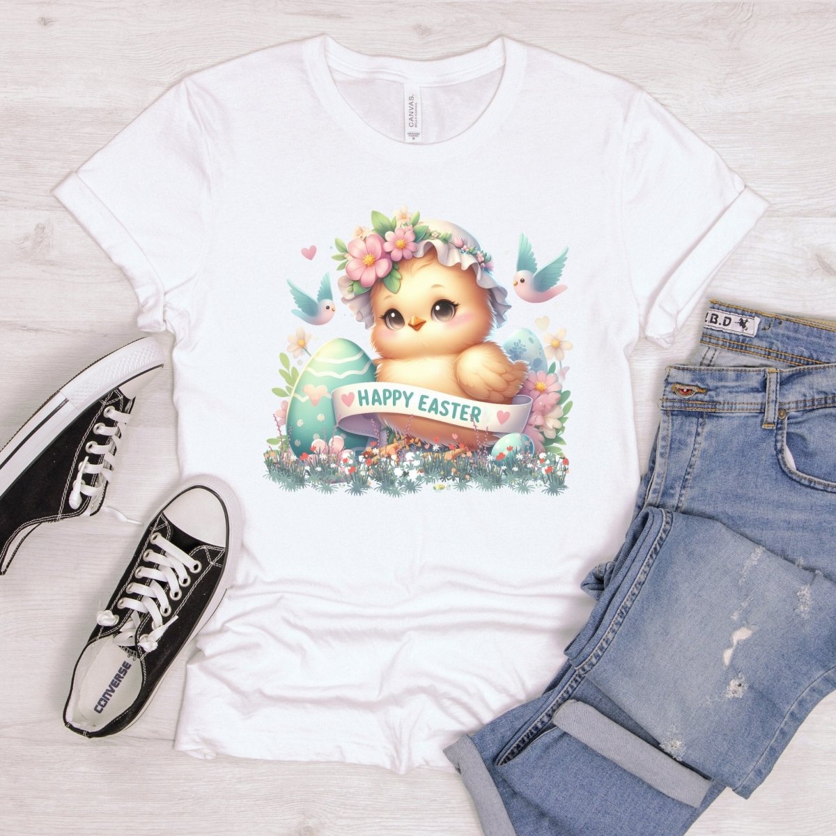Easter Chicken T-Shirt High Quality Cute Easter Day Shirt Happy Easter Spring Celebration Tee Gift for Her Kids Easter Shirt Chicken Lover - Everything Pixel