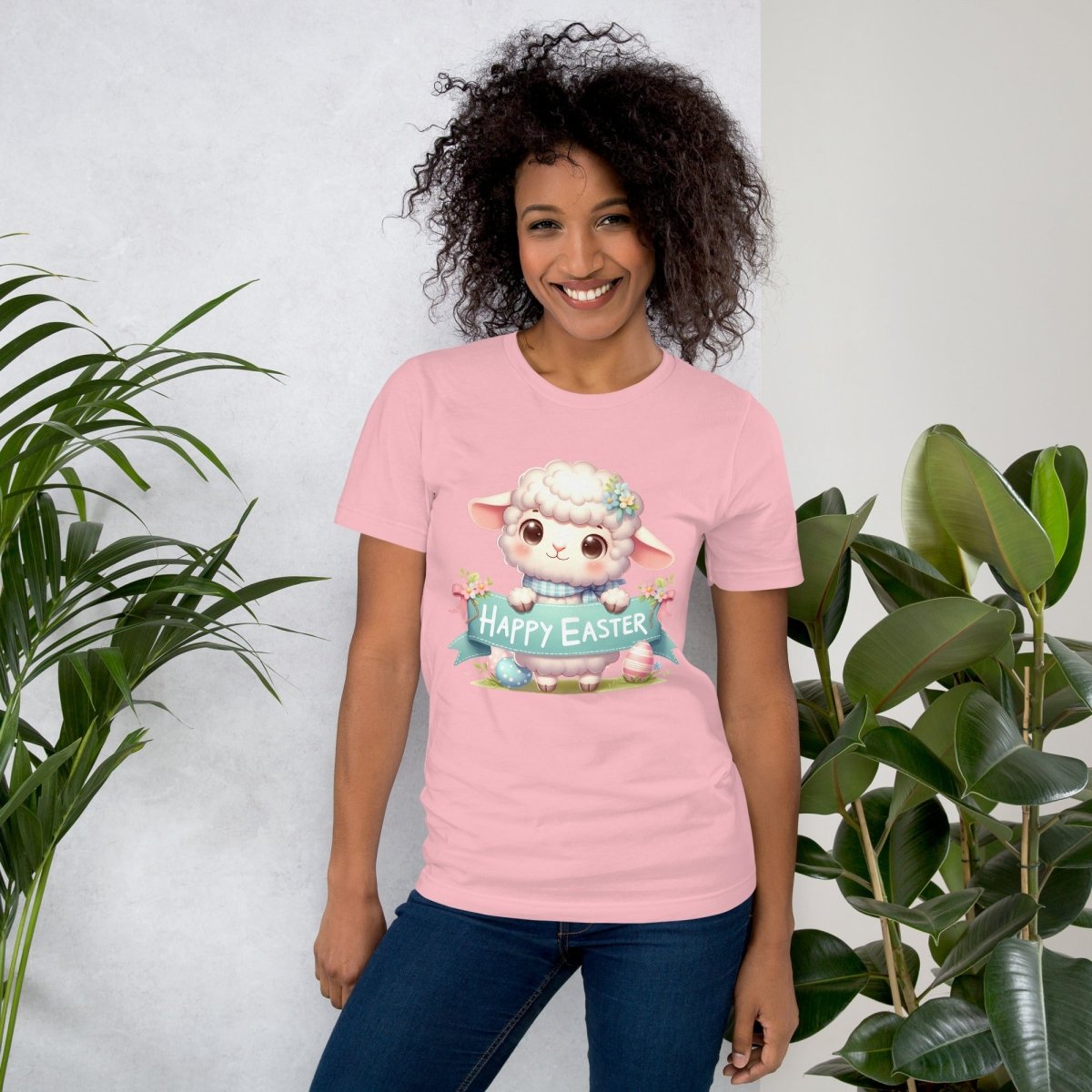 Easter Lamb T-Shirt High Quality Cute Easter Day Shirt Happy Easter Spring Celebration Tee Gift for Her Kids Easter Shirt Sheep Lover - Everything Pixel