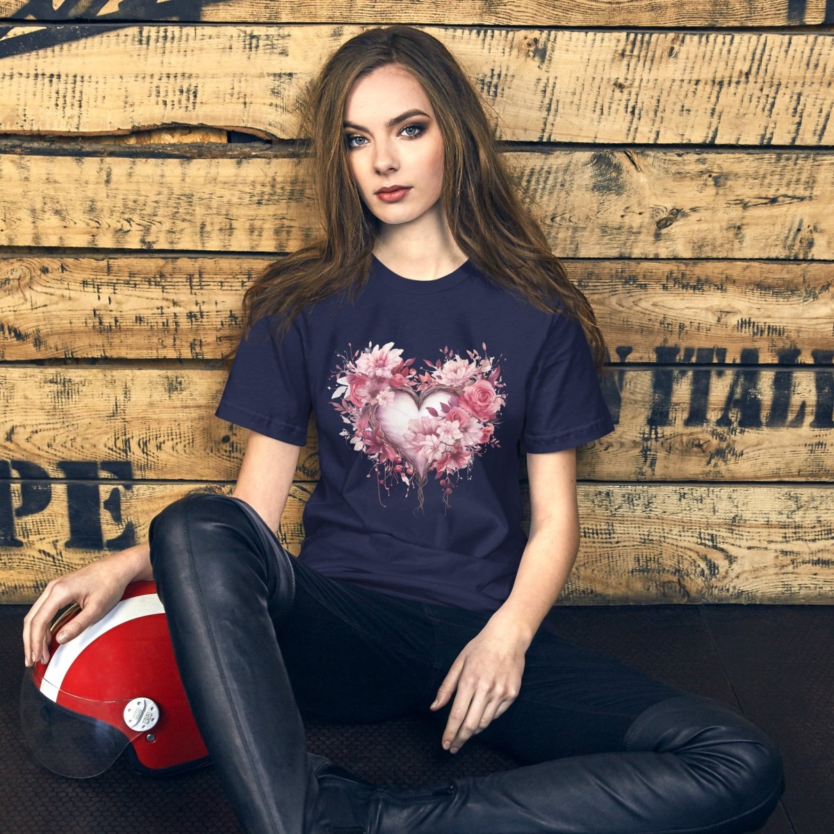 Flower Heart T-Shirt High Quality Floral Heart Valentines Day Shirt Love Gift for Her Love Tee Anniversary Shirt Cute Heart Tee Love Shirt - Everything Pixel