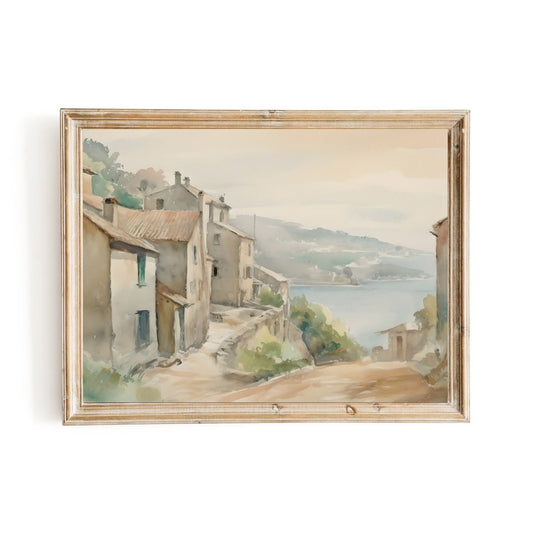 French Countryside Wall Art Quaint Old Village Nestled Among Green Hills - Everything Pixel