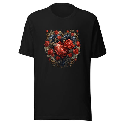 Gothic Heart T-Shirt High Quality Rose Heart Valentines Day Shirt Love Gift for Her Love Tee Gothic Heart Tee Love Shirt Dark Love - Everything Pixel