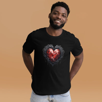 Gothic Metal Heart T-Shirt High Quality Rose Heart Valentines Day Shirt Love Gift for Her Love Tee Gothic Heart Tee Love Shirt Dark Love - Everything Pixel