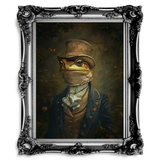 Gothic Noble Frog Victorian Portrait Wall Art Print - Everything Pixel