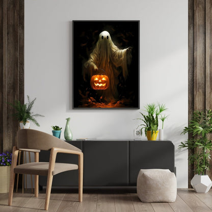 Halloween Ghost Wall Art Vintage Oil Painting Spooky Decor Dark Cottagecore Gothic Halloween Poster Dark Academia Art Print Paper Poster Print - Everything Pixel