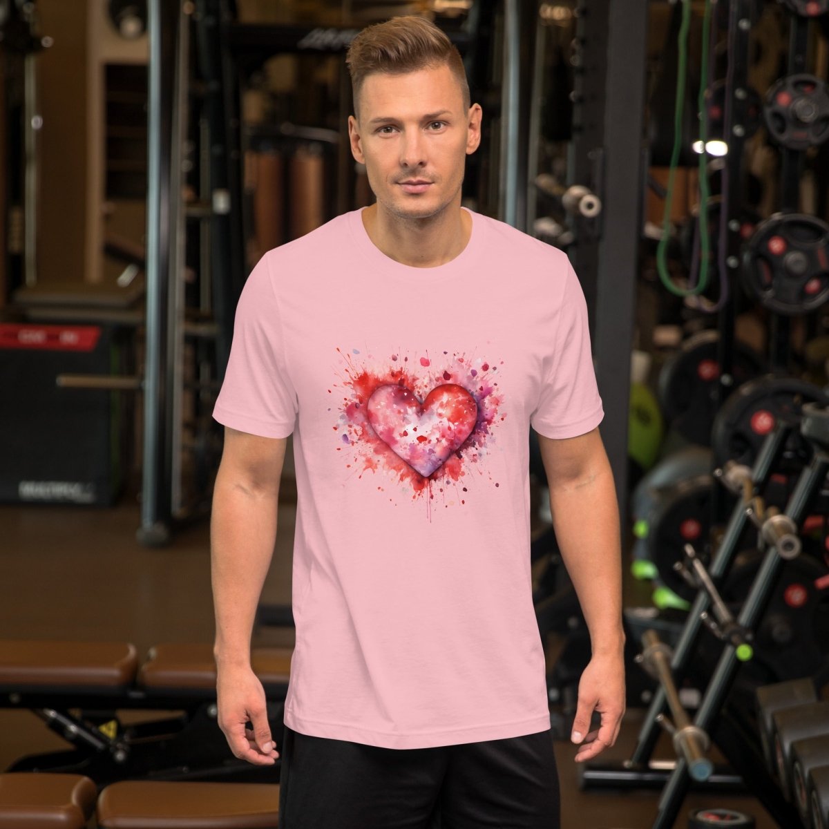 Heart T-Shirt High Quality Watercolor Heart Valentines Day Shirt Love Gift for Her Love Tee Anniversary Shirt Cute Heart Tee Love Shirt - Everything Pixel