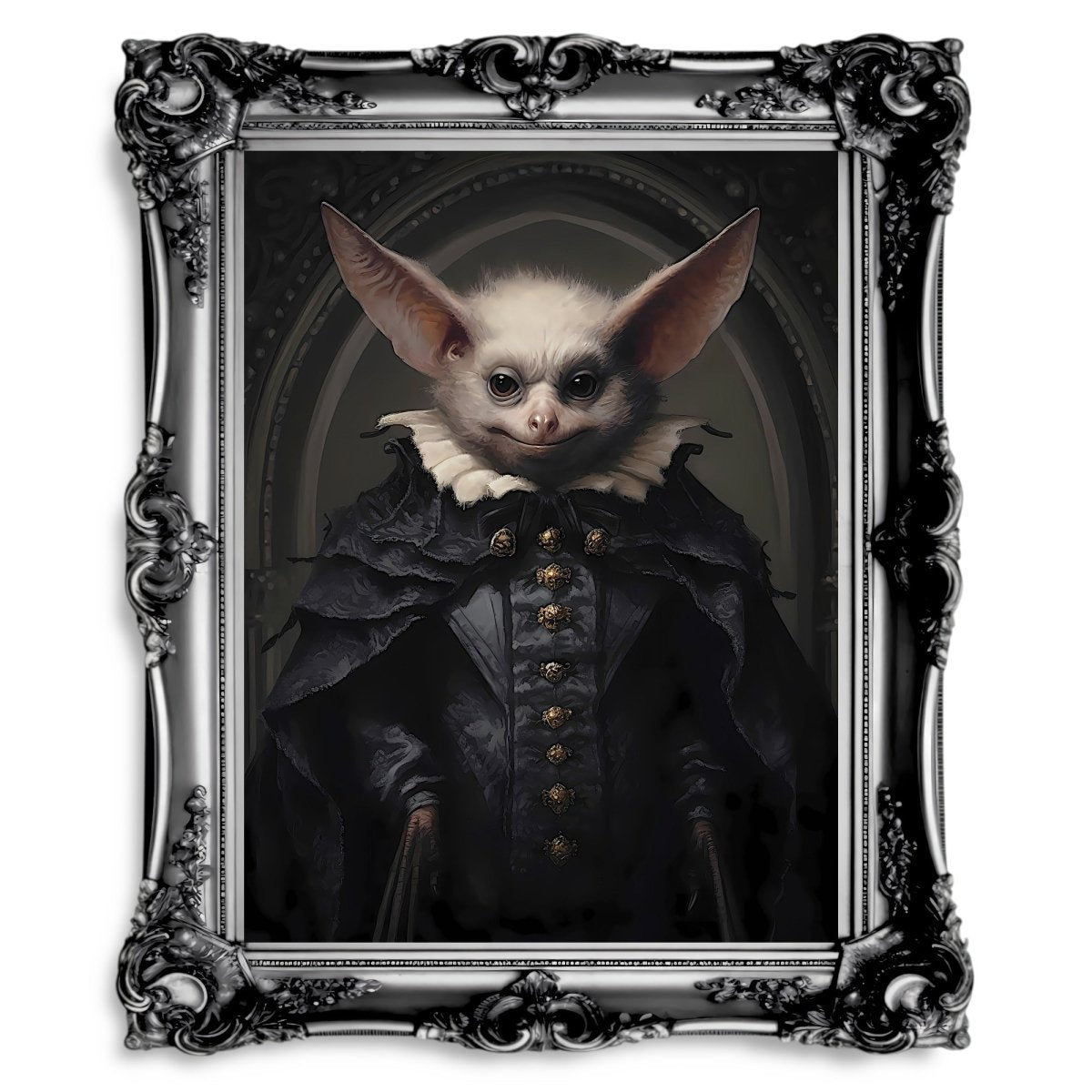 King Bat Gothic Portrait Vintage Dark Academia Print Dark Aesthetic - Everything Pixel