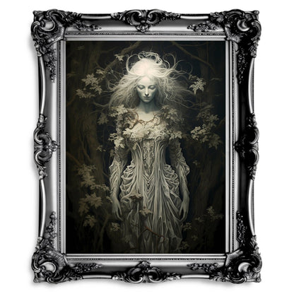 Legend of the White Lady Wall Art Victorian Ghost Historic Portrait Artwork - Everything Pixel