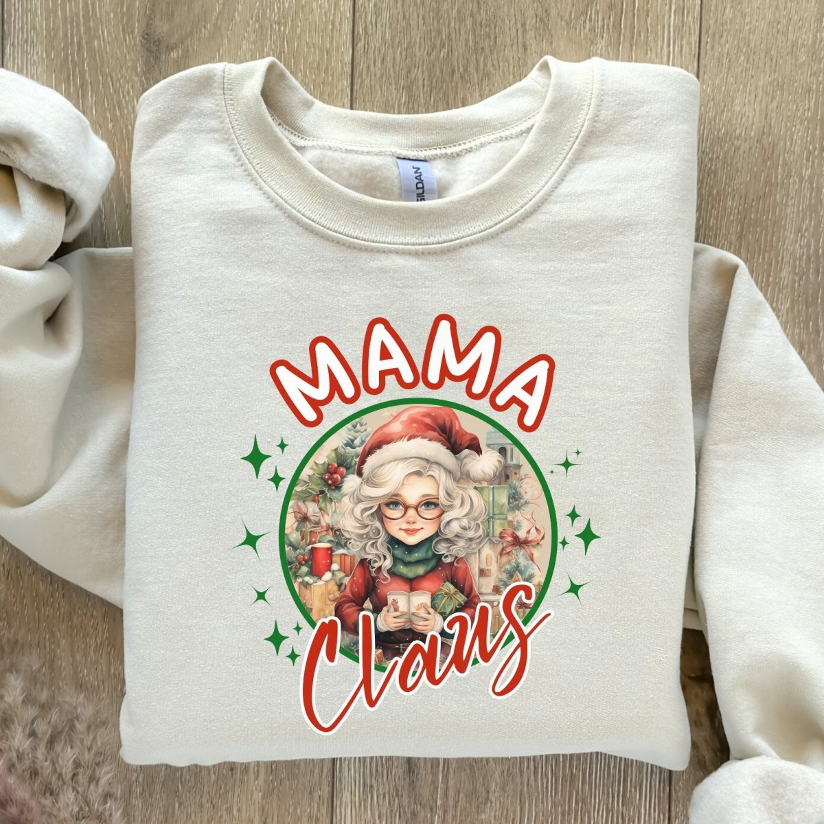 Mama Claus Christmas Pullover - High Quality Funny Unisex Sweater, Santa Mama Holiday Design, Christmas Vacation Pullover, Family Pullover - Everything Pixel