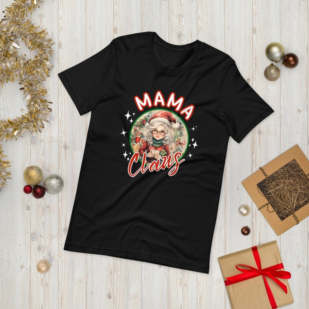 Mama Claus Christmas T-Shirt - High Quality Funny Unisex T-Shirt, Santa Mama Holiday Shirt Design, Christmas Vacation Tee, Family Xmas Tee - Everything Pixel