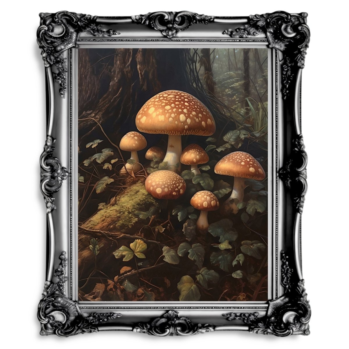 Mushrooms in Woodland Wall Art Dark Academia Goblincore Mushroom Poster - Everything Pixel