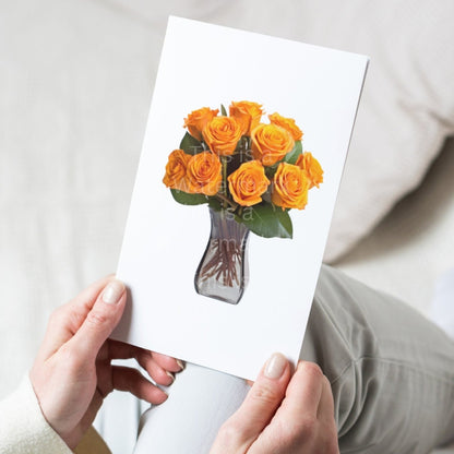 Orange Roses in Vase 6+6 PNG Bundle for Sublimation Clipart - Everything Pixel