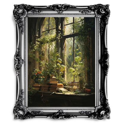 Overgrown Room Romantic Lost Place Wall Decor - Paper Poster Print - Everything Pixel
