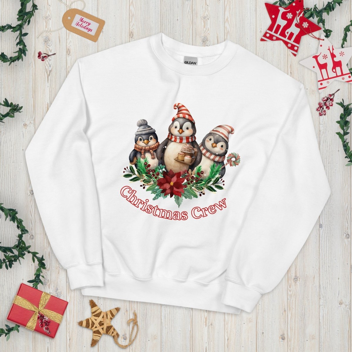 Penguin Christmas Crew Pullover - High Quality Festive Family Unisex Sweater, Family Reunion Sweatshirt, Holiday Pullover, Christmas Vacation - Everything Pixel